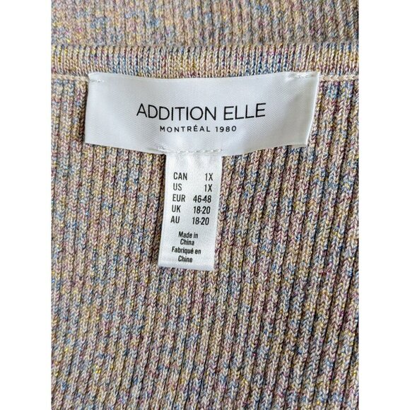 Womens Tank Top Plus Size 1X Knit Ribbed Metallic Square Neck Stretch Speckled - Picture 5 of 6